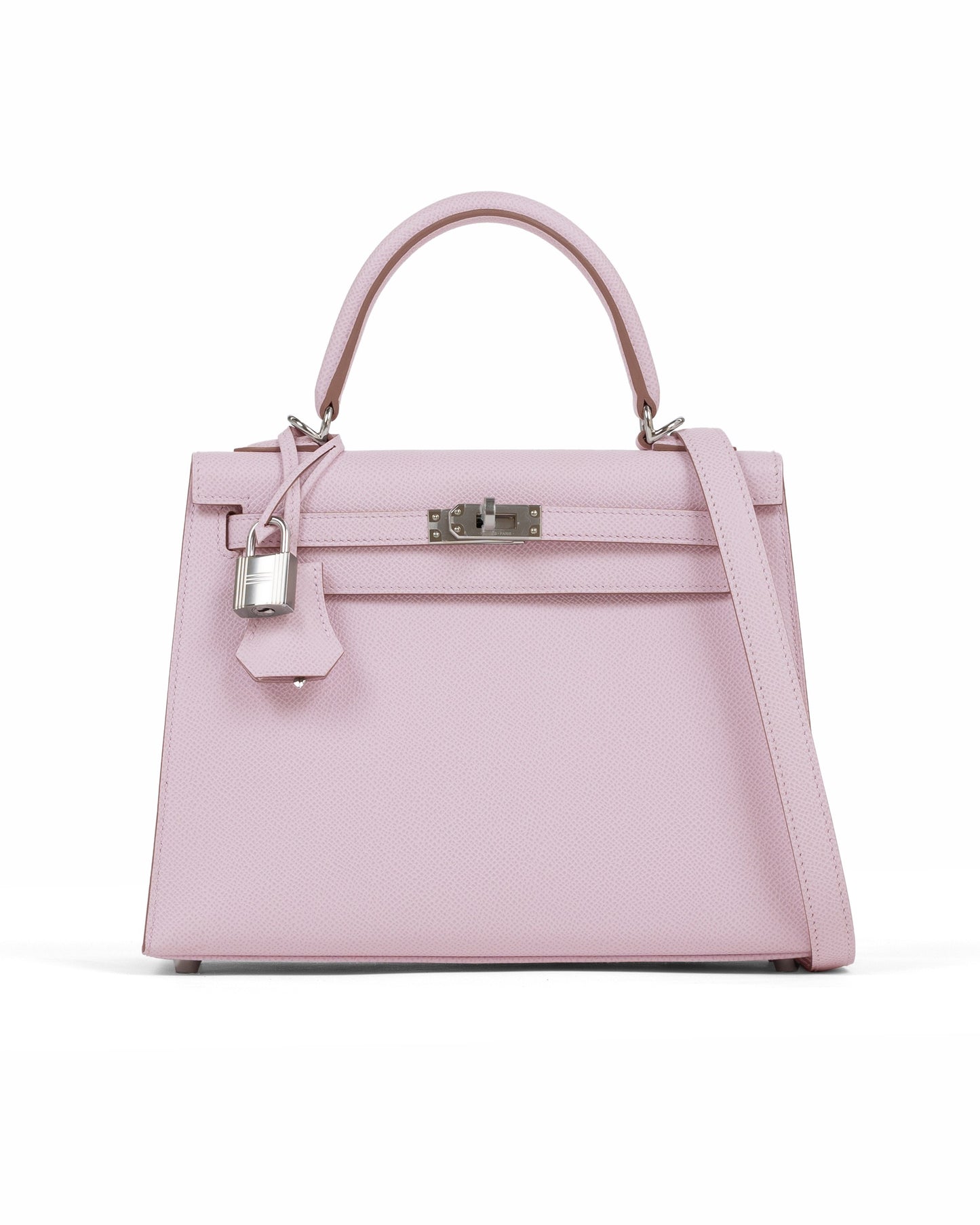 Kelly 25 Sellier Mauve Pale in Epsom Leather with Palladium Hardware