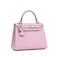 Kelly 25 Mauve Sylvestre in Epsom leather with Palladium Hardware