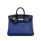 Birkin 25 Bleu Saphir and Marine Noville in Matte Alligator Touch with Rose Gold Hardware