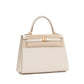 Kelly 25 Sellier Craie in Epsom leather with Gold Hardware