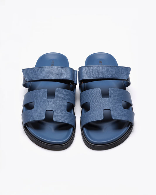 Chypre Sandal Femme in Bleu Epsom