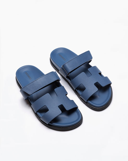 Chypre Sandal Femme in Bleu Epsom