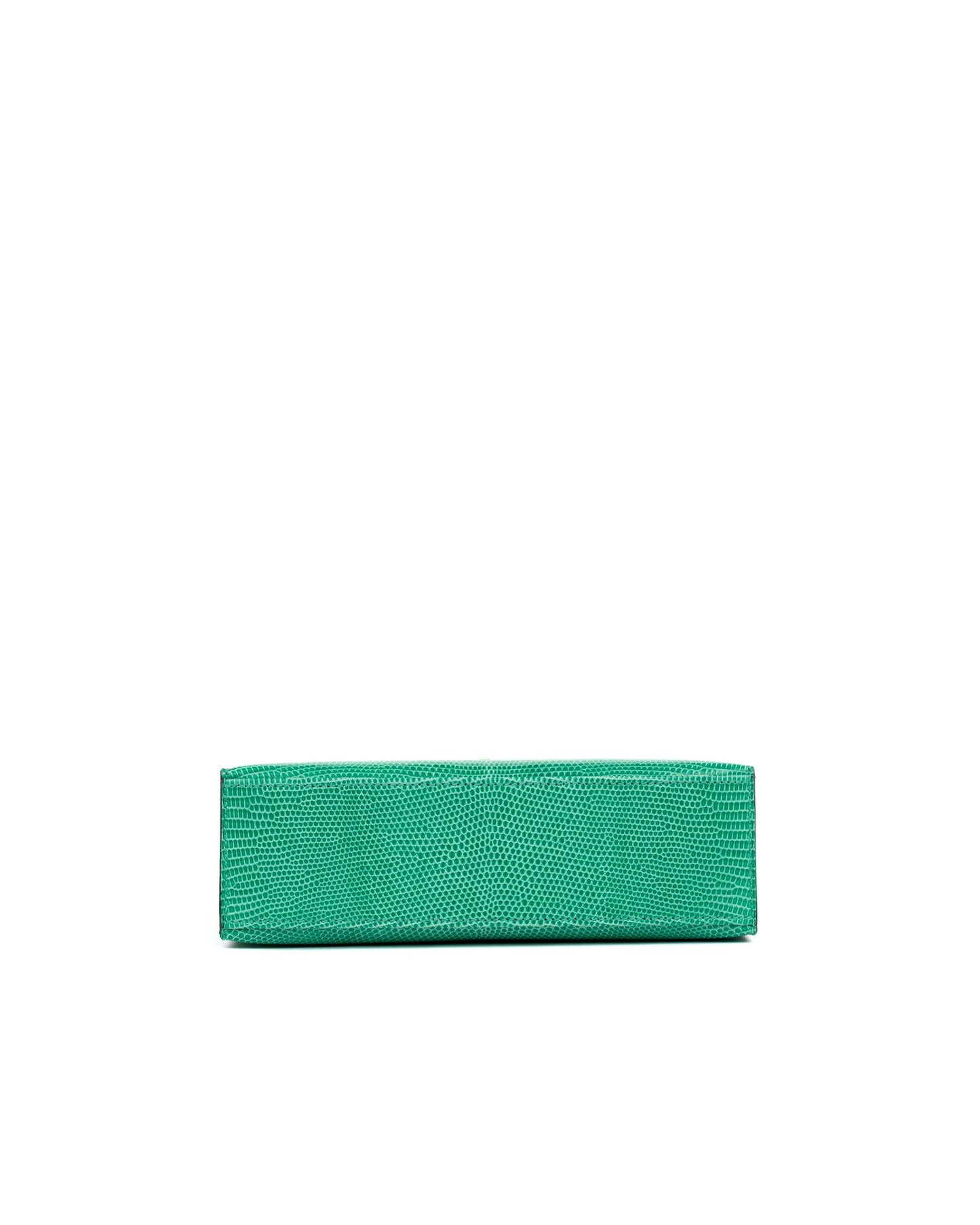 Kelly Pochette Vert Menthe in Lizard leather with Gold Hardware