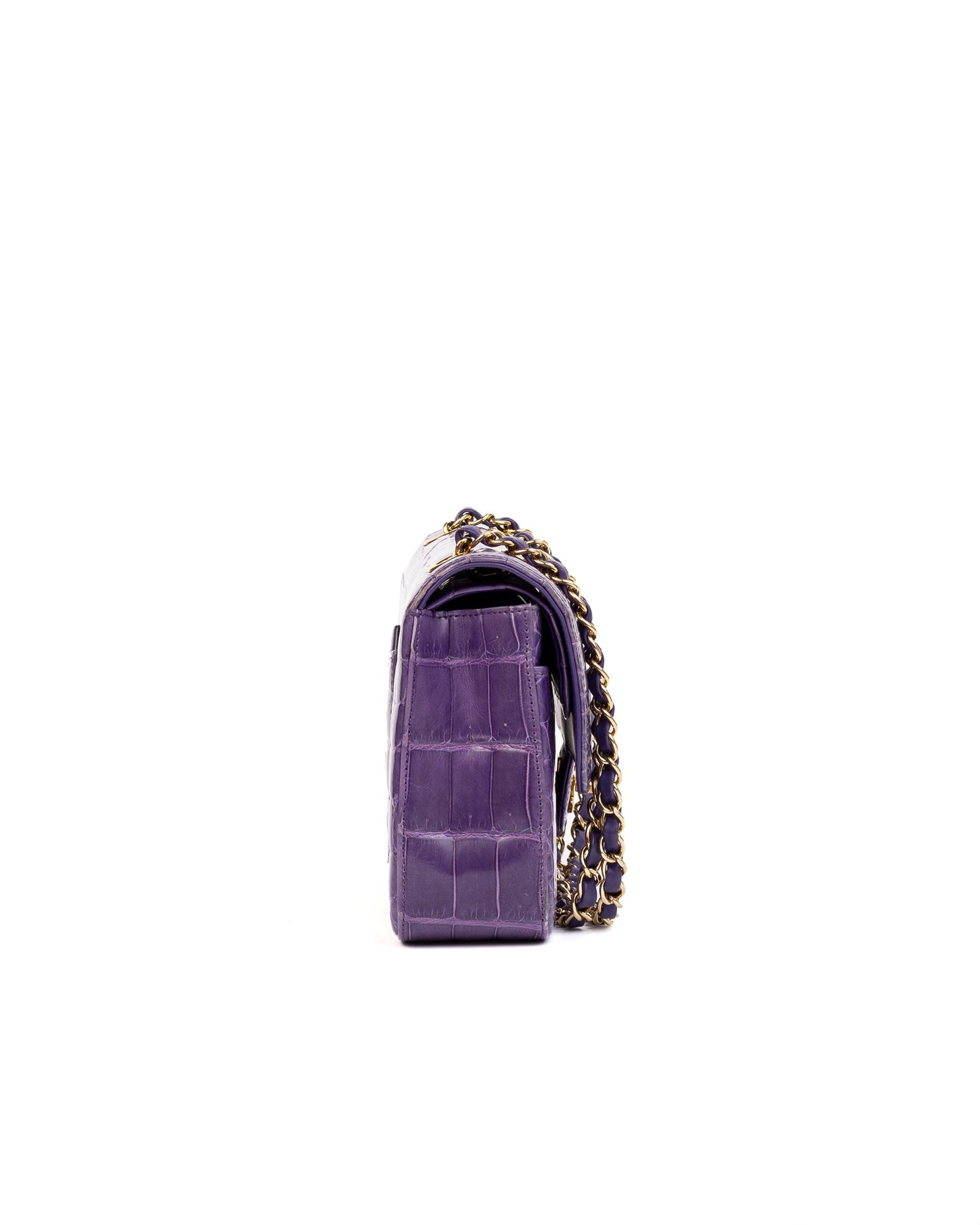 Chanel Medium Flap Bag in Purple Alligator leather