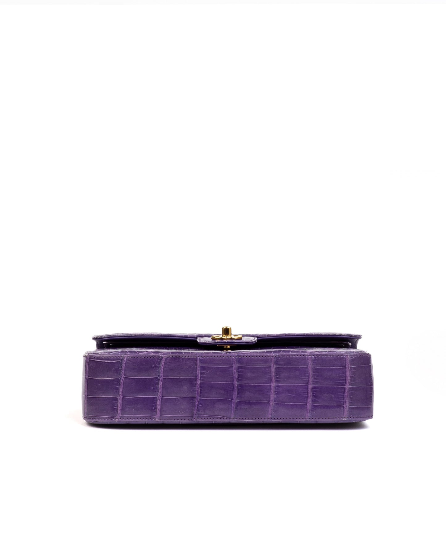 Chanel Medium Flap Bag in Purple Alligator leather