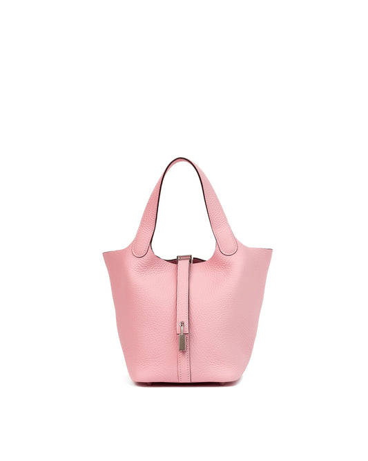 Picotin 18 Rose Sakura in Taurillon Clemence leather with Palladium Hardware