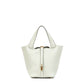 Picotin 18 Gris Neve in Taurillon Clemence with Gold Hardware