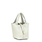 Picotin 18 Gris Neve in Taurillon Clemence with Gold Hardware