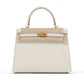 Kelly 25 Sellier HSS Craie in Epsom leather and Gold Interior & Stitching with Brushed Gold Hardware