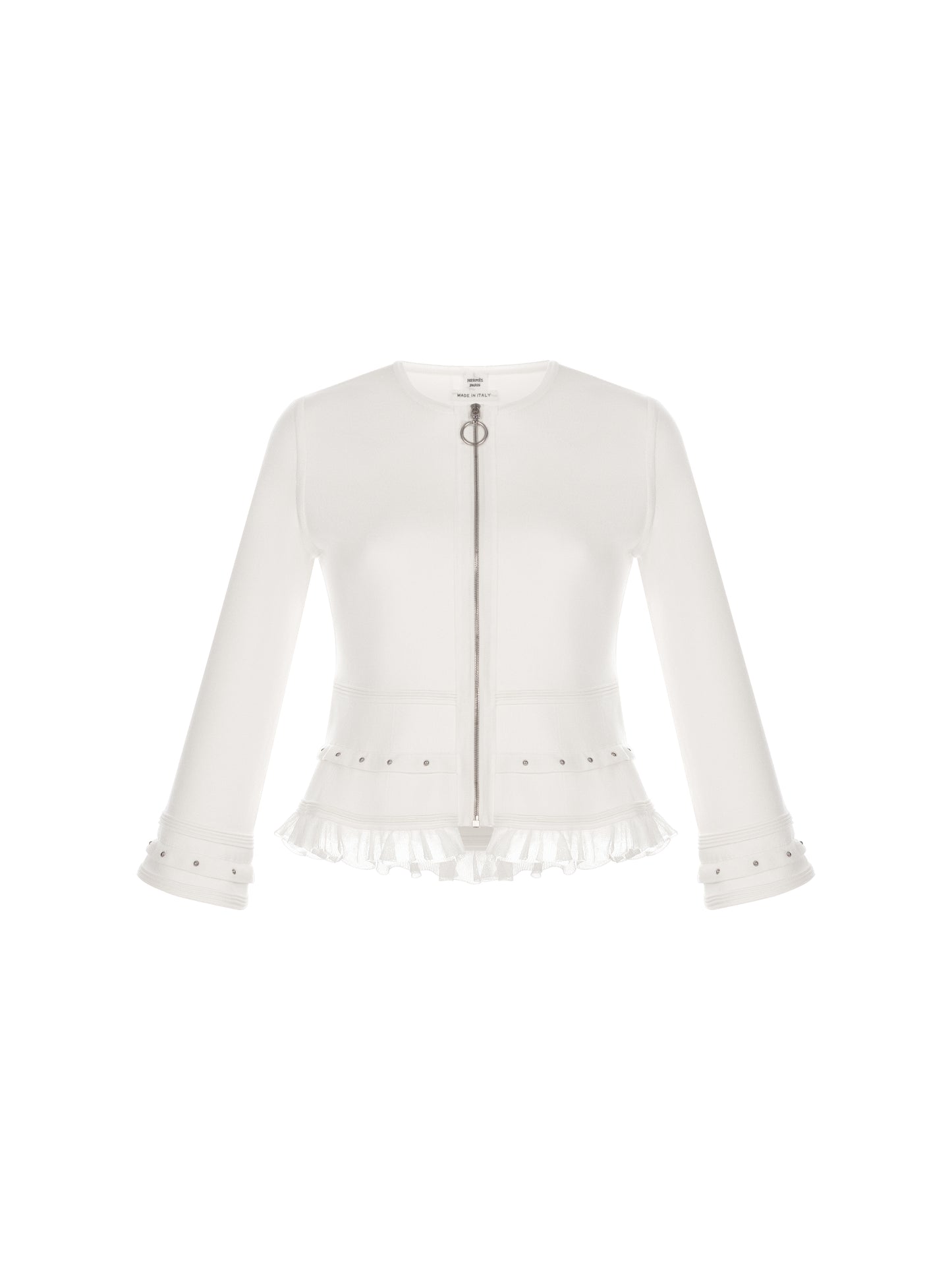 Hermès Veste Zipped Jacket Blanc Naturel size 36