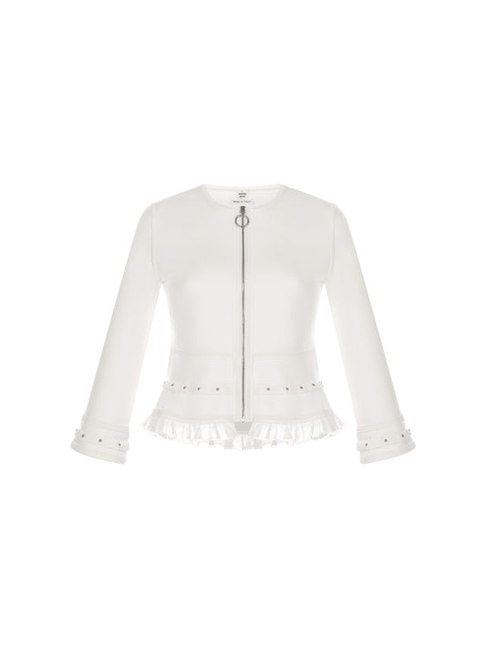 Hermès Veste Zipped Jacket Blanc Naturel size 36
