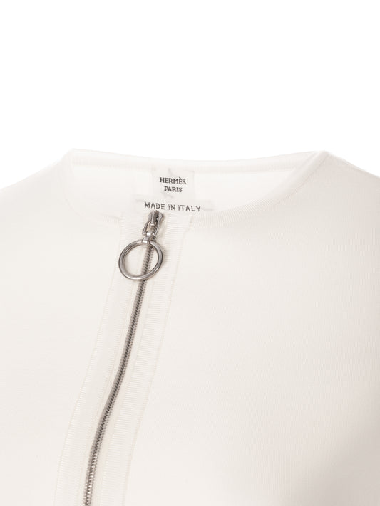 Hermès Veste Zipped Jacket Blanc Naturel size 36