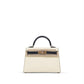 Kelly 20 Sellier HSS Craie and Black in Epsom leather with Permabrass Hardware