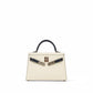 Kelly 20 Sellier HSS Craie and Black in Epsom leather with Permabrass Hardware