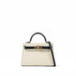 Kelly 20 Sellier HSS Craie and Black in Epsom leather with Permabrass Hardware