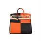 Birkin 40 Hac Casaque Black and Orange in Togo leather with Palladium Hardware