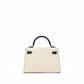 Kelly 20 Sellier HSS Craie and Black in Epsom leather with Permabrass Hardware