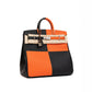 Birkin 40 Hac Casaque Black and Orange in Togo leather with Palladium Hardware