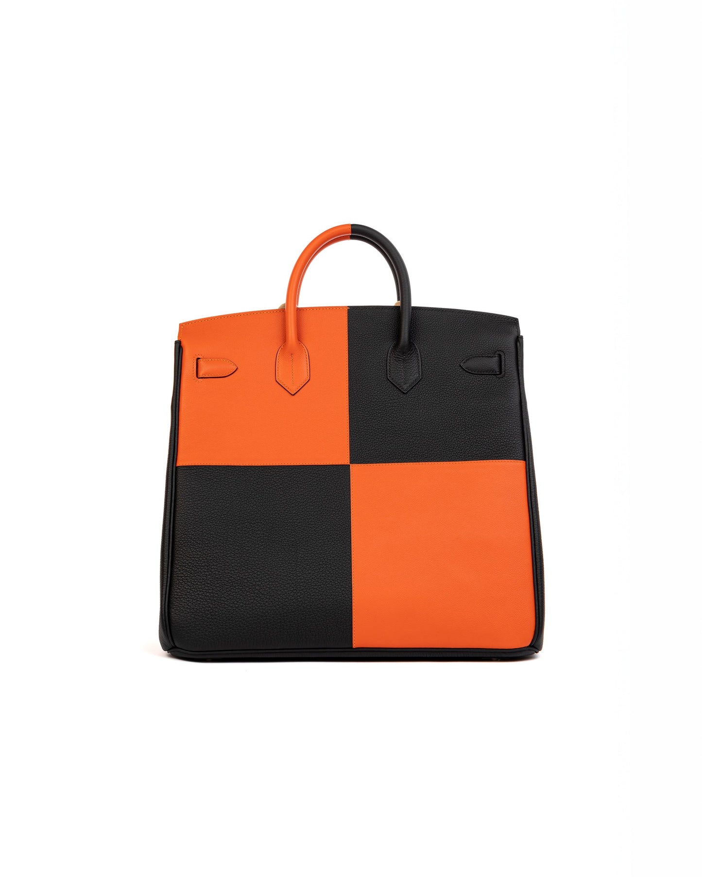 Birkin 40 Hac Casaque Black and Orange in Togo leather with Palladium Hardware