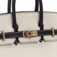 Birkin 25 HSS Craie and Black in Togo Leather with Permabrass Hardware