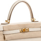Kelly 25 Sellier Craie in Epsom leather with Gold Hardware