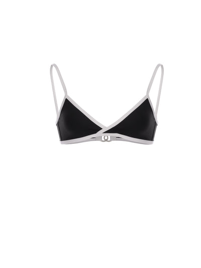 Chanel Swimsuit Top Stretch Jersey in Black & White size 36
