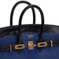 Birkin 25 Bleu Saphir and Marine Noville in Matte Alligator Touch with Rose Gold Hardware