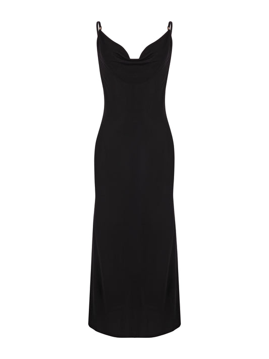 Chanel Robe Dress Mixed Fibres in Black size 36