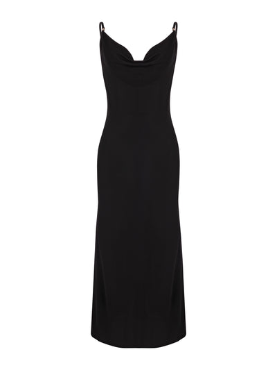 Chanel Robe Dress Mixed Fibres in Black size 36