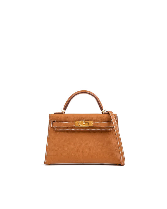 Kelly 20 Gold in Epsom Leather with Gold Hardware