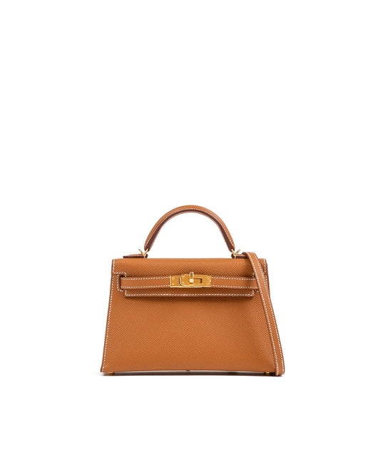 Kelly 20 Sellier Gold in Epsom Leather with Gold Hardware