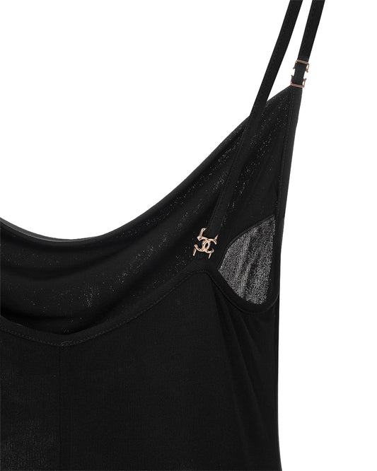 Chanel Robe Dress Mixed Fibres in Black size 36