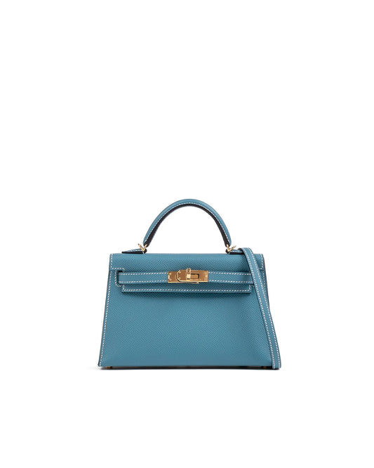 Kelly 20 Blue Jean in Epsom Leather with Gold Hardware