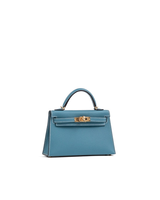 Kelly 20 Blue Jean in Epsom Leather with Gold Hardware