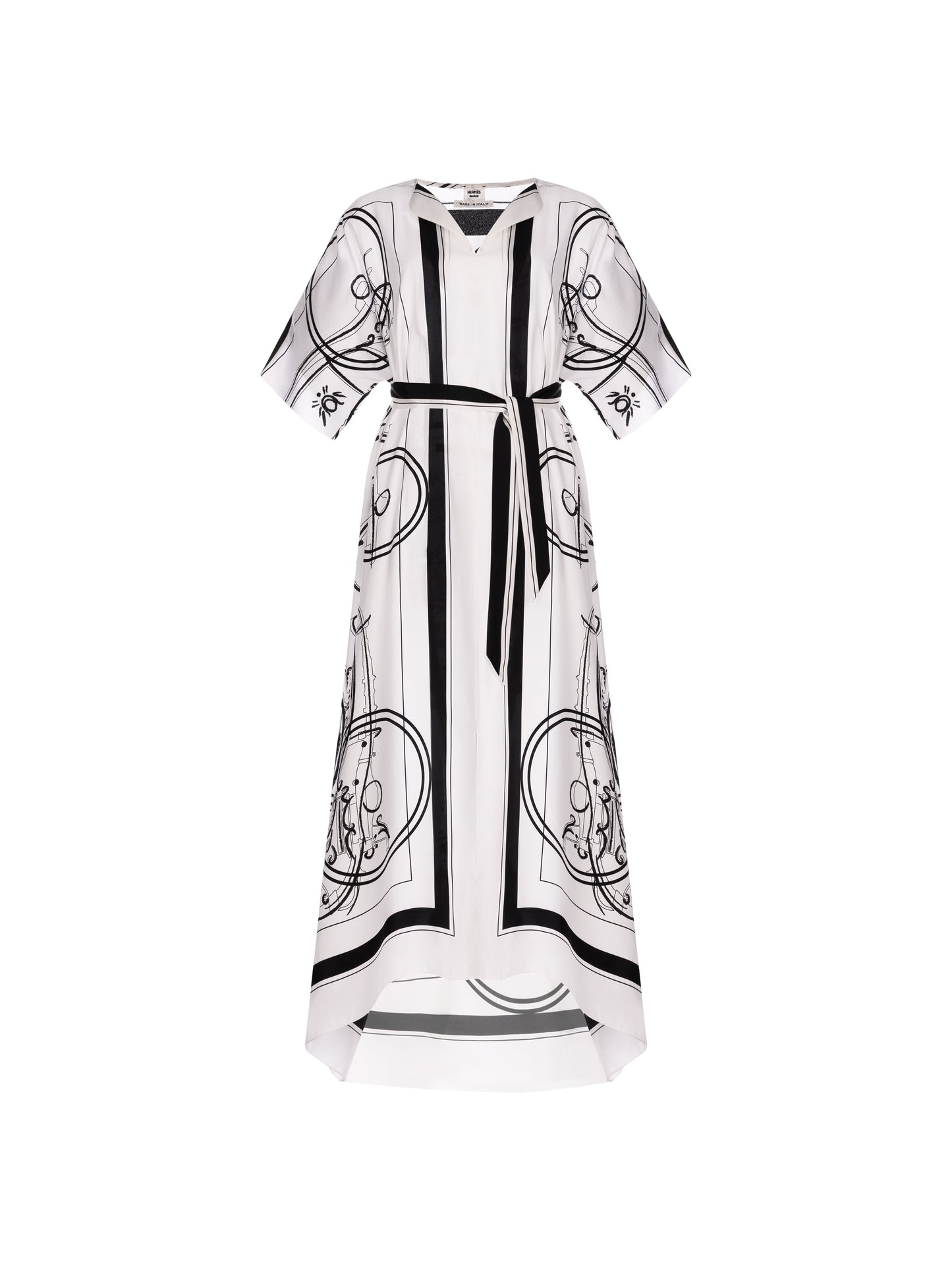 Ex-Libris a Main Levee" Blanc Nacre Caftan size 40