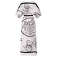 Ex-Libris a Main Levee" Blanc Nacre Caftan size 40