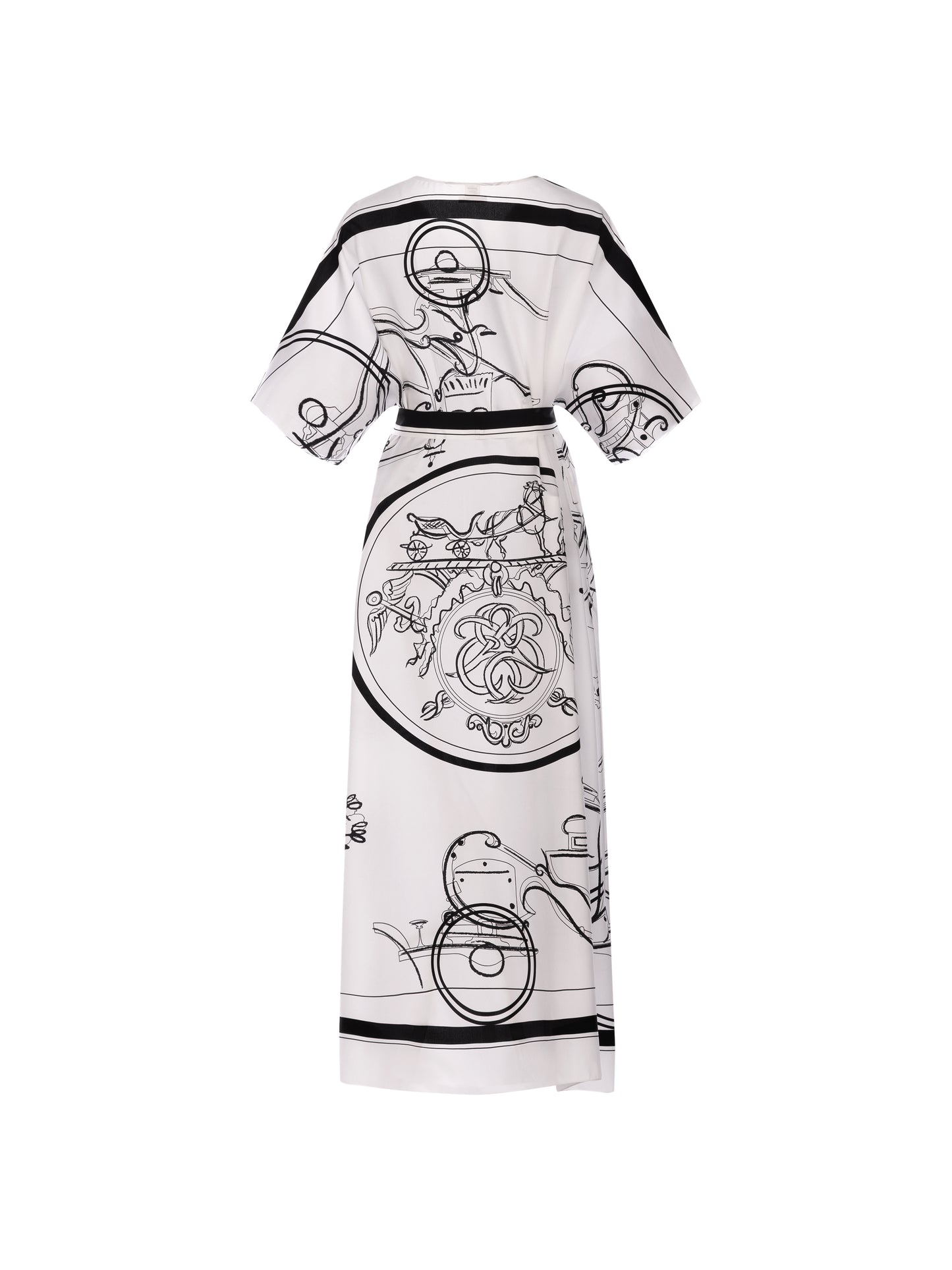 Ex-Libris a Main Levee" Blanc Nacre Caftan size 40