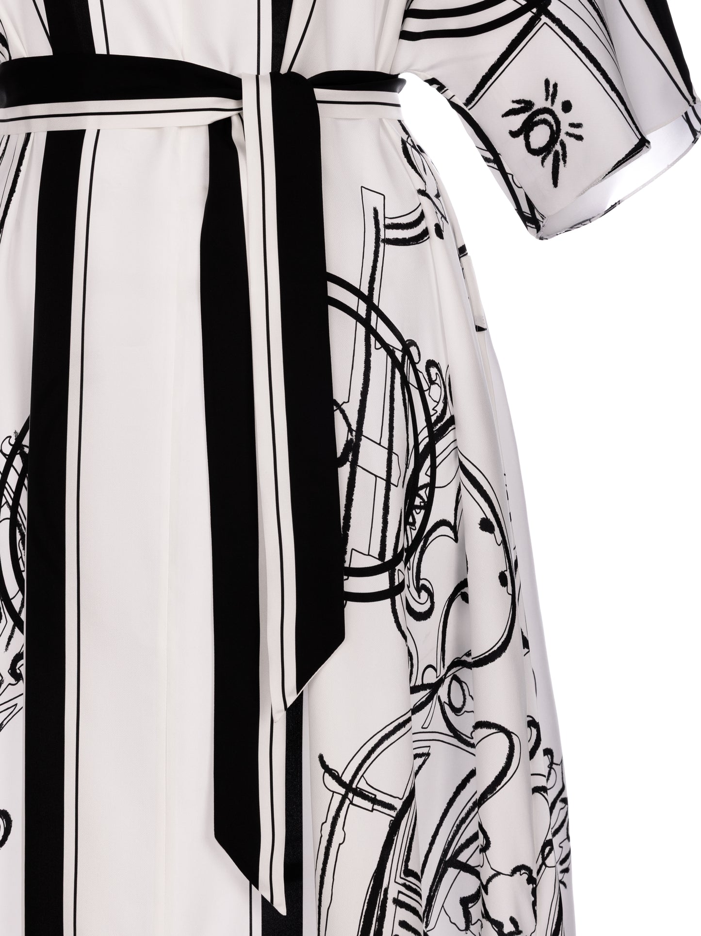 Ex-Libris a Main Levee" Blanc Nacre Caftan size 40