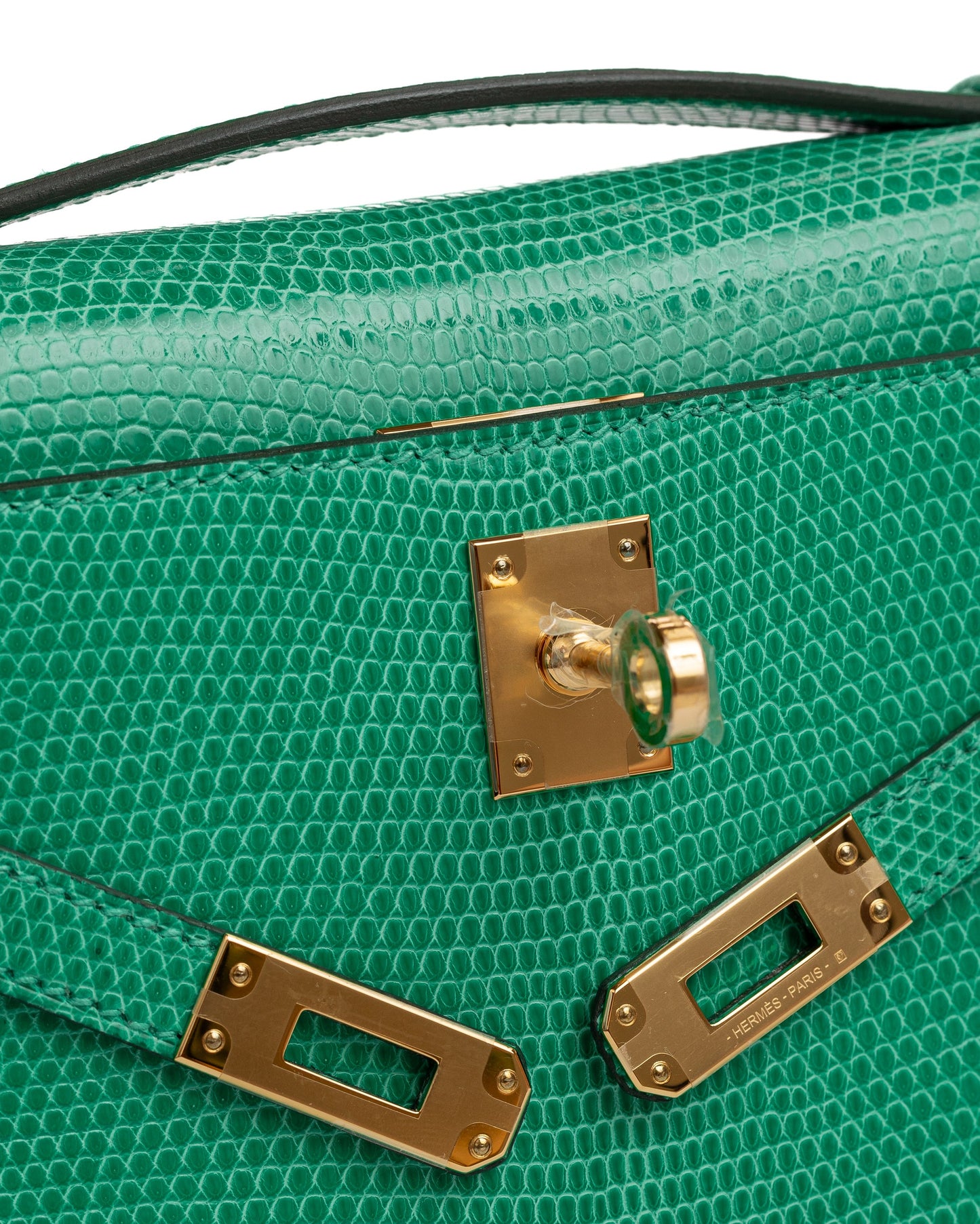 Kelly Pochette Vert Menthe in Lizard leather with Gold Hardware