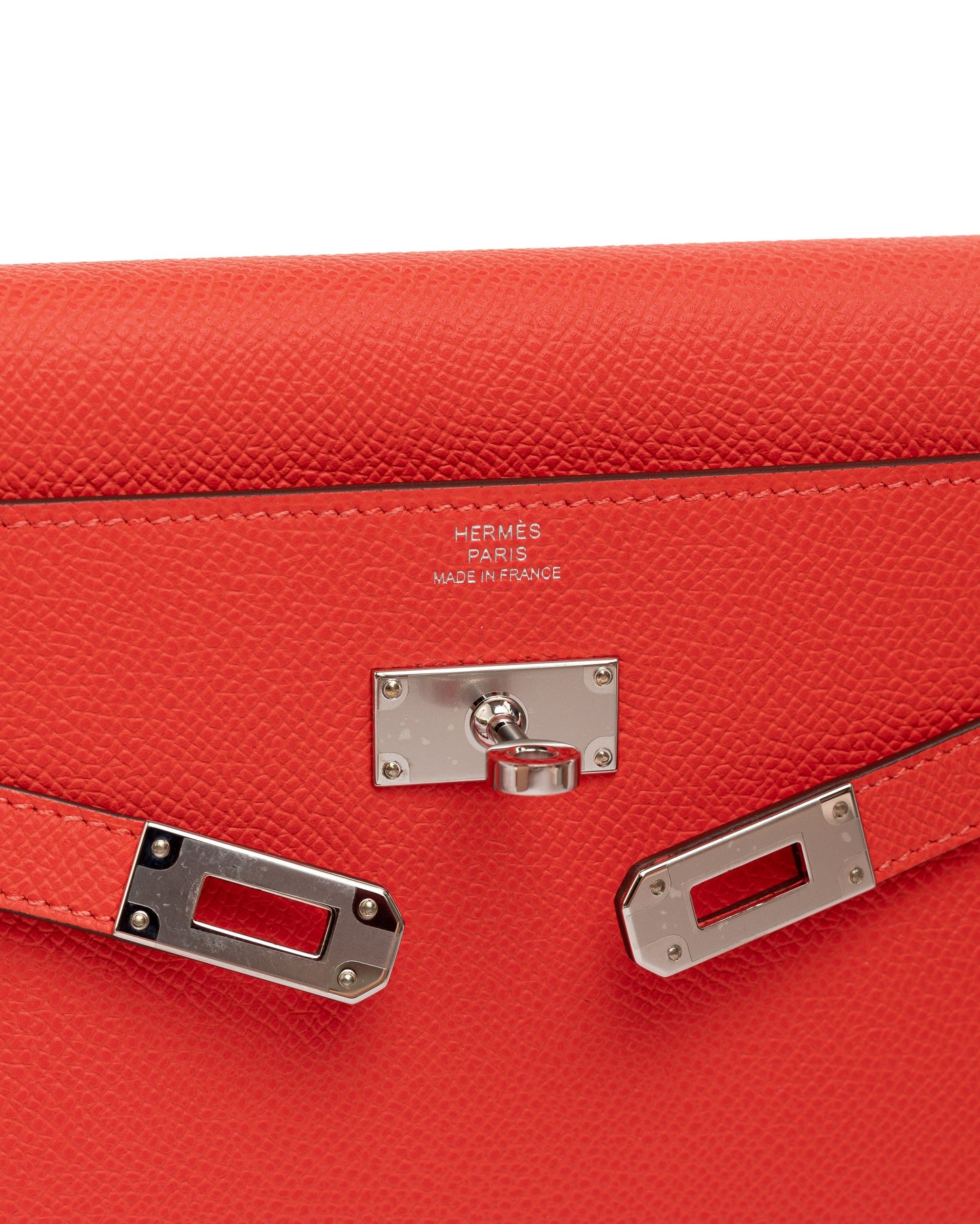 Kelly To Go Orange Field in Epsom leather with Palladium Hardware