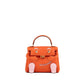 Kelly Doll Orange/Rose Sakura in Swift Leather with Gold Hardware