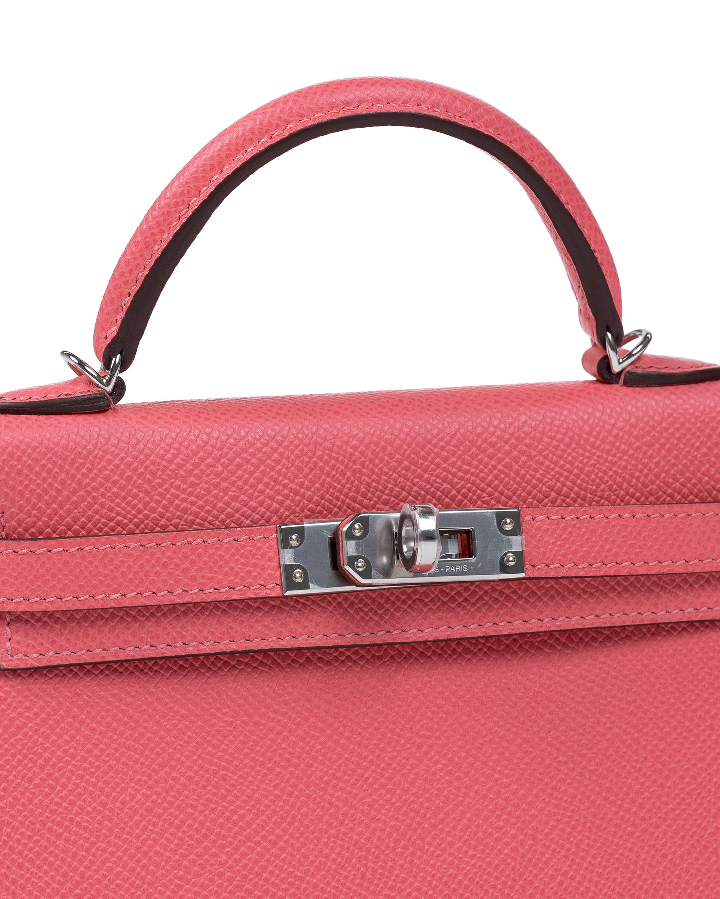 Kelly 20 Sellier Rose Azalee in Epsom Leather with Palladium Hardware