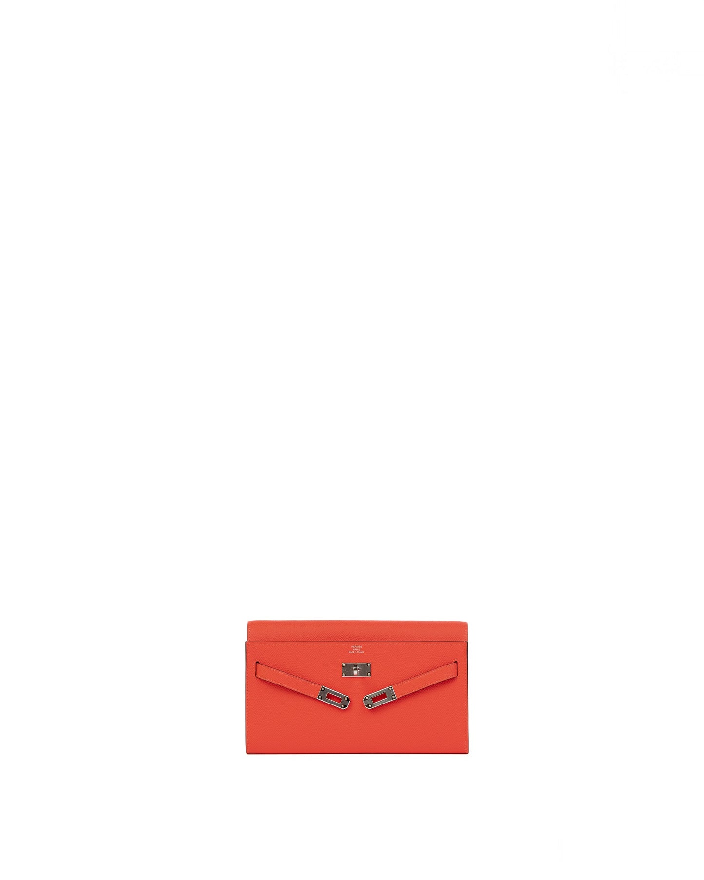 Kelly To Go Orange Field in Epsom leather with Palladium Hardware