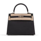 Kelly 25 Black in Epsom Leather with Palladium Hardware