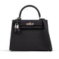 Kelly 25 Black in Epsom Leather with Palladium Hardware