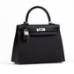 Kelly 25 Black in Epsom Leather with Palladium Hardware