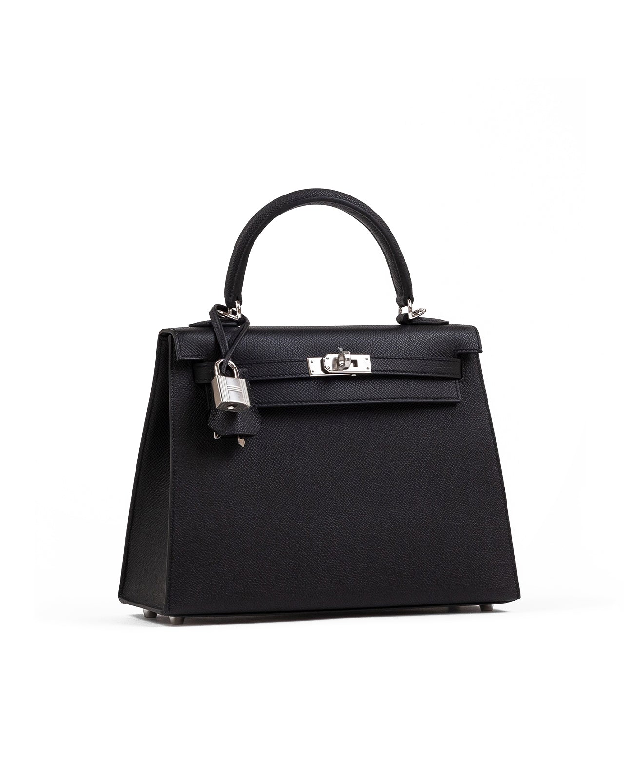Kelly 25 Black in Epsom Leather with Palladium Hardware
