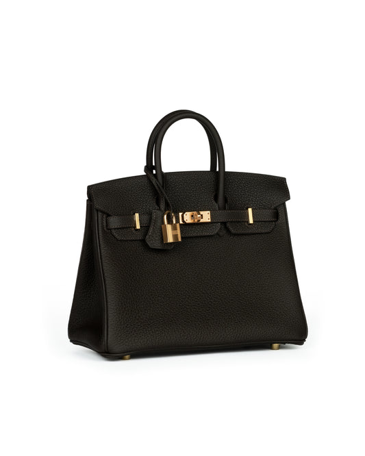 Birkin 25 Bai Brun in Togo Leather with Gold Hardware