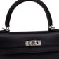 Kelly 25 Black in Epsom Leather with Palladium Hardware