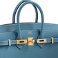 Birkin 25 Sellier Blue Jean in Epsom Leather with Gold Hardware